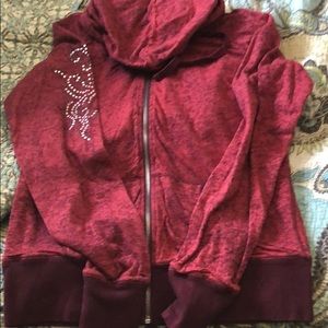 Maroon Cruel girl zip up hoodie